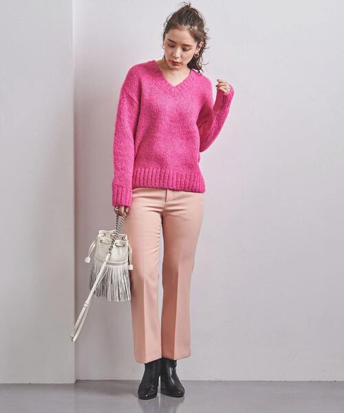 UNITED ARROWS（ユナイテッドアローズ）の「＜UNITED ARROWS＞FANCY/MLNG Vネック ニット W †（ニット/セーター・レディース・オフホワイト/ライトグレー/ピンク・FREE）」の15枚目の写真