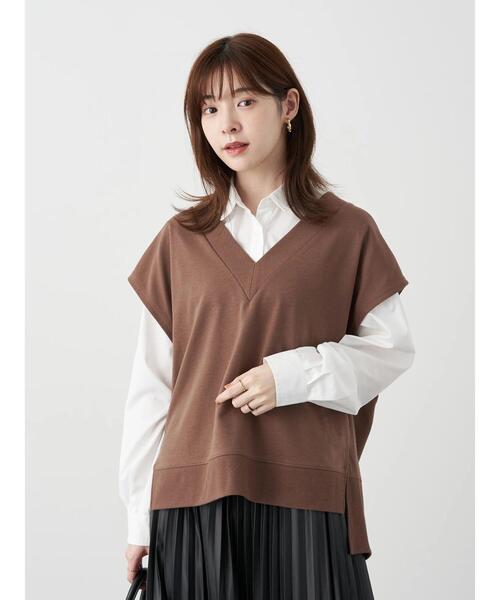 earth music&ecology（アースミュージックアンドエコロジー）の「スウェットベスト　＊（ベスト・レディース・ブラック/ブラウン/ミント/ホワイト系その他2・FREE）」の6枚目の写真