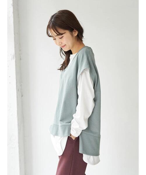 earth music&ecology（アースミュージックアンドエコロジー）の「スウェットベスト　＊（ベスト・レディース・ブラック/ブラウン/ミント/ホワイト系その他2・FREE）」の13枚目の写真