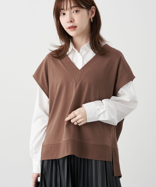 earth music&ecology（アースミュージックアンドエコロジー）の「スウェットベスト　＊（ベスト・レディース・ブラック/ブラウン/ミント/ホワイト系その他2・FREE）」の3枚目の写真