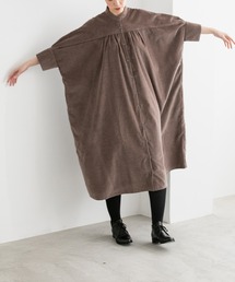 【 AMB100貨 】3_4SLV Long Gather Dress