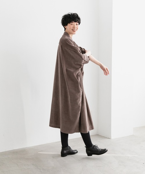 note et silence (ノートエシロンス)の「【 AMB100貨 】3_4SLV Long Gather Dress(ワンピース・レディース・ベージュ・FREE)」の3枚目の写真