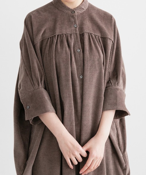 note et silence (ノートエシロンス)の「【 AMB100貨 】3_4SLV Long Gather Dress(ワンピース・レディース・ベージュ・FREE)」の5枚目の写真