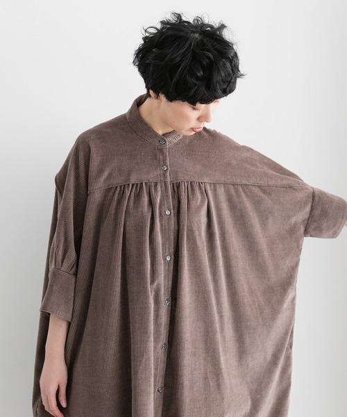 note et silence (ノートエシロンス)の「【 AMB100貨 】3_4SLV Long Gather Dress(ワンピース・レディース・ベージュ・FREE)」の6枚目の写真