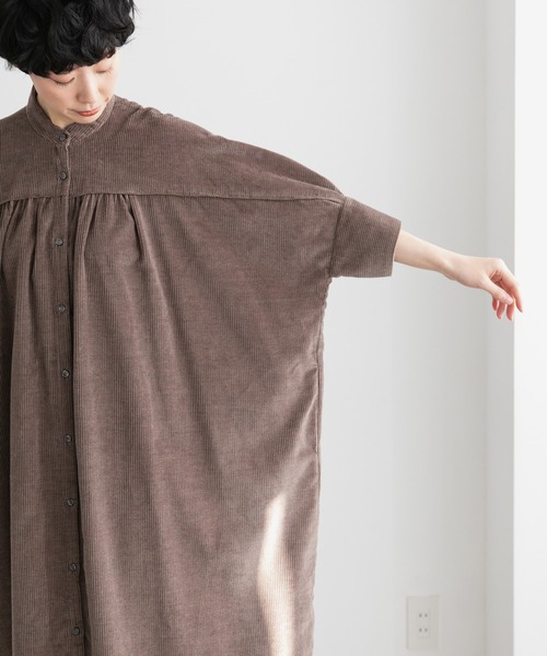 note et silence (ノートエシロンス)の「【 AMB100貨 】3_4SLV Long Gather Dress(ワンピース・レディース・ベージュ・FREE)」の2枚目の写真