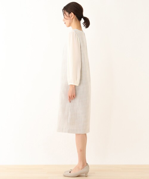 SHOO・LA・RUE(シューラルー)の「【S-3L】クラッシーツイード切り替えワンピース(ワンピース・レディース・ベージュ系その他4/ネイビー系7・01/02/03/04/05)」の12枚目の写真