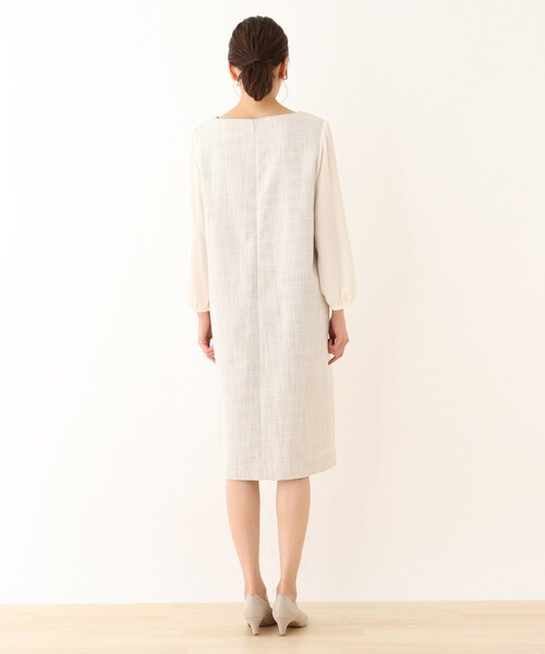 SHOO・LA・RUE(シューラルー)の「【S-3L】クラッシーツイード切り替えワンピース(ワンピース・レディース・ベージュ系その他4/ネイビー系7・01/02/03/04/05)」の13枚目の写真