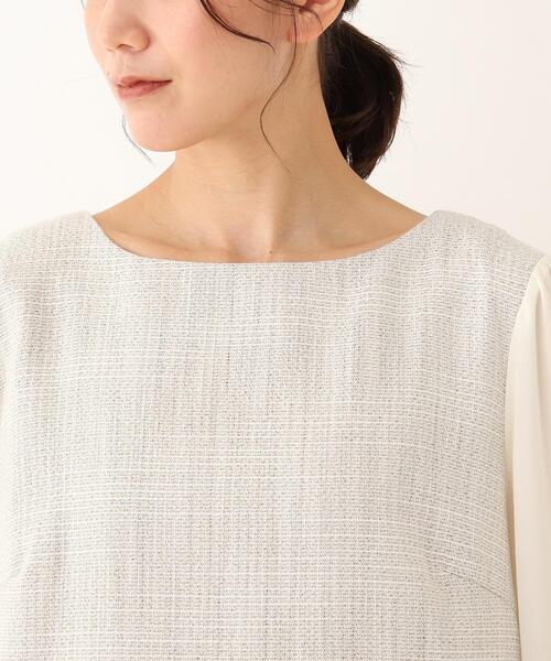 SHOO・LA・RUE(シューラルー)の「【S-3L】クラッシーツイード切り替えワンピース(ワンピース・レディース・ベージュ系その他4/ネイビー系7・01/02/03/04/05)」の14枚目の写真