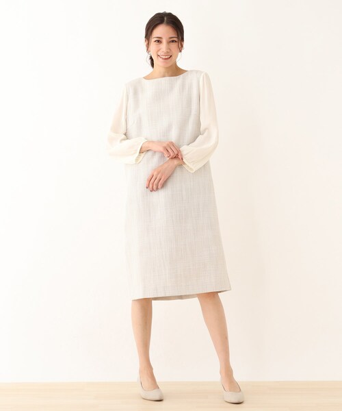 SHOO・LA・RUE(シューラルー)の「【S-3L】クラッシーツイード切り替えワンピース(ワンピース・レディース・ベージュ系その他4/ネイビー系7・01/02/03/04/05)」の20枚目の写真