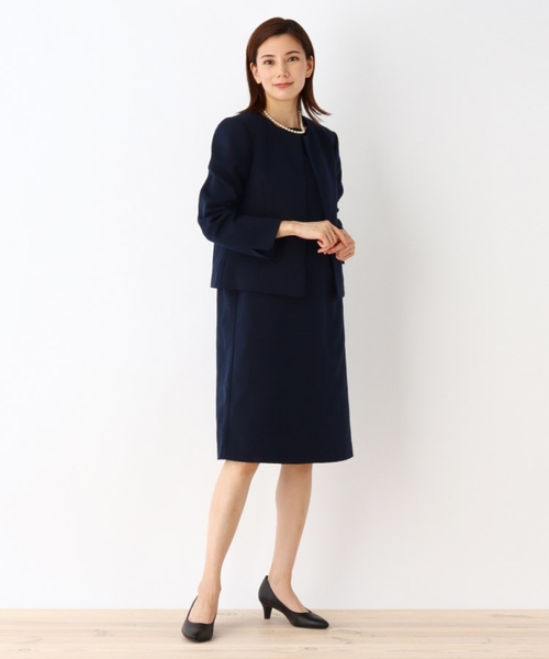 SHOO・LA・RUE(シューラルー)の「【S-3L】クラッシーツイード切り替えワンピース(ワンピース・レディース・ベージュ系その他4/ネイビー系7・01/02/03/04/05)」の21枚目の写真