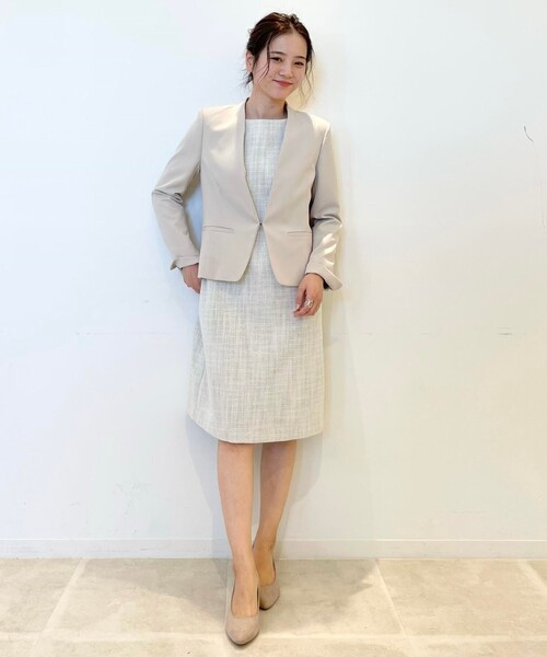 SHOO・LA・RUE(シューラルー)の「【S-3L】クラッシーツイード切り替えワンピース(ワンピース・レディース・ベージュ系その他4/ネイビー系7・01/02/03/04/05)」の7枚目の写真