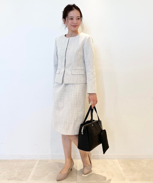 SHOO・LA・RUE(シューラルー)の「【S-3L】クラッシーツイード切り替えワンピース(ワンピース・レディース・ベージュ系その他4/ネイビー系7・01/02/03/04/05)」の8枚目の写真