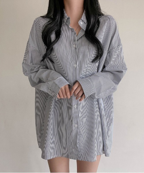 SONA（ソナ）の「SONYUNARA ストライプルーズフィットシャツ（シャツ/ブラウス・レディース・ブルー/ネイビー・FREE）」の12枚目の写真