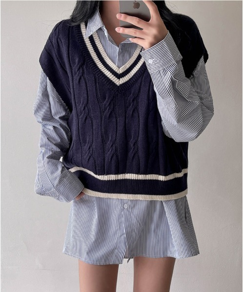 SONA（ソナ）の「SONYUNARA ストライプルーズフィットシャツ（シャツ/ブラウス・レディース・ブルー/ネイビー・FREE）」の8枚目の写真