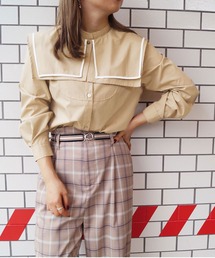 179/WG | パイピングビッグカラーブラウス(シャツ/ブラウス)