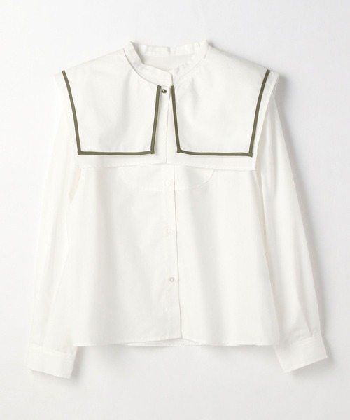 179/WG(イチナナキュウダブルジー)の「パイピングビッグカラーブラウス(シャツ/ブラウス・レディース・ブラック系/ホワイト系/ベージュ/オフホワイト・MEDIUM)」の11枚目の写真