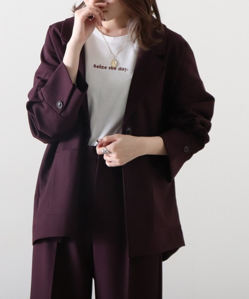 Cheek(チーク)の「ルーズジャケット(テーラードジャケット・レディース・ピンク/グリーン/ワイン・MEDIUM)」の3枚目の写真