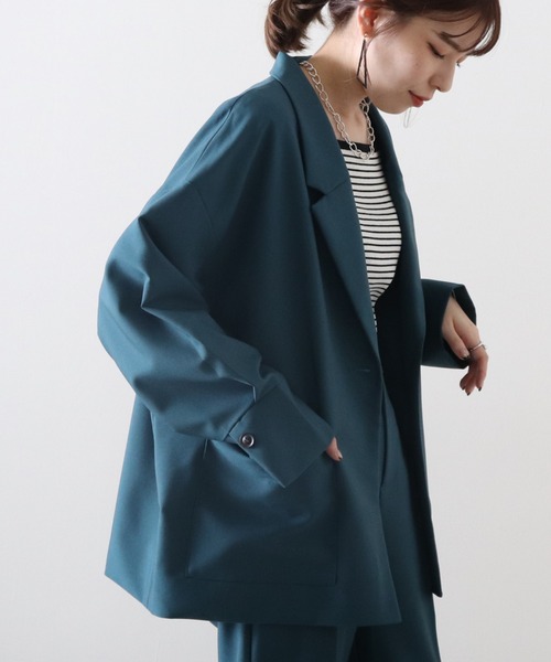 Cheek(チーク)の「ルーズジャケット(テーラードジャケット・レディース・ピンク/グリーン/ワイン・MEDIUM)」の2枚目の写真