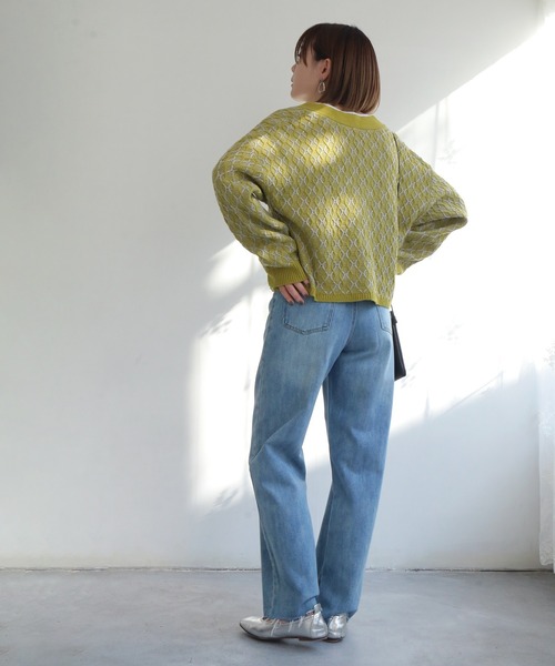 notch.（ノッチ）の「レトロ柄ショートカーデ（カーディガン/ボレロ・レディース・オフホワイト/エメラルド・M）」の22枚目の写真