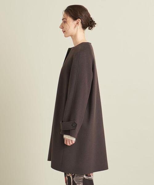 BEAUTY&YOUTH UNITED ARROWS（ビューティーアンドユースユナイテッドアローズ）の「BY メルトンビーバーノーカラーフレアコート ∴（その他アウター・レディース・モカ/イエロー/ダークブラウン/ナチュラル・S/M）」の10枚目の写真