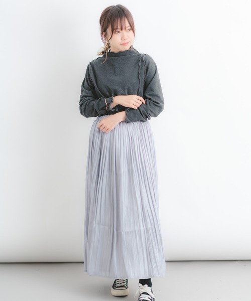 Wordtrobe（ワードトローブ）の「【wordtrobe】起毛フライスメロウインナー（Tシャツ/カットソー・レディース・ベージュ/ブラウン/チャコールグレー・FREE）」の19枚目の写真