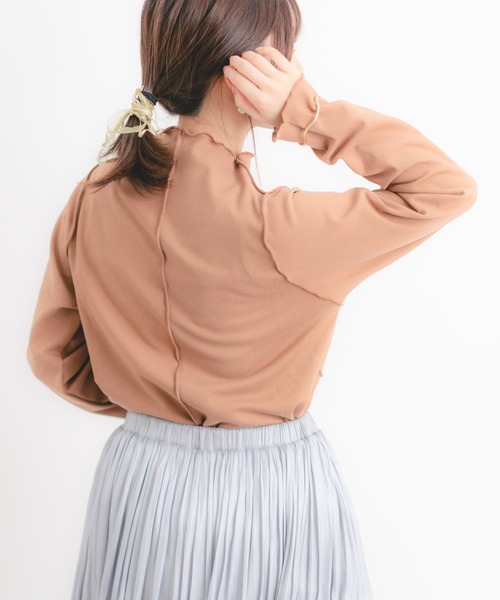 Wordtrobe（ワードトローブ）の「【wordtrobe】起毛フライスメロウインナー（Tシャツ/カットソー・レディース・ベージュ/ブラウン/チャコールグレー・FREE）」の7枚目の写真