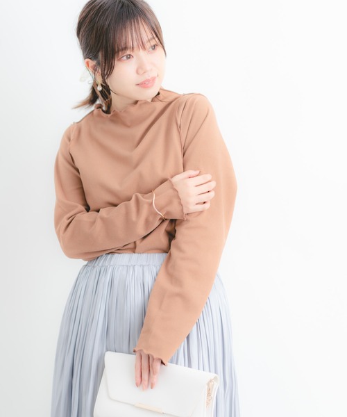 Wordtrobe（ワードトローブ）の「【wordtrobe】起毛フライスメロウインナー（Tシャツ/カットソー・レディース・ベージュ/ブラウン/チャコールグレー・FREE）」の17枚目の写真