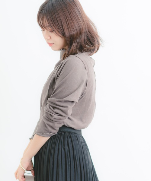 Wordtrobe（ワードトローブ）の「【wordtrobe】起毛フライスメロウインナー（Tシャツ/カットソー・レディース・ベージュ/ブラウン/チャコールグレー・FREE）」の5枚目の写真