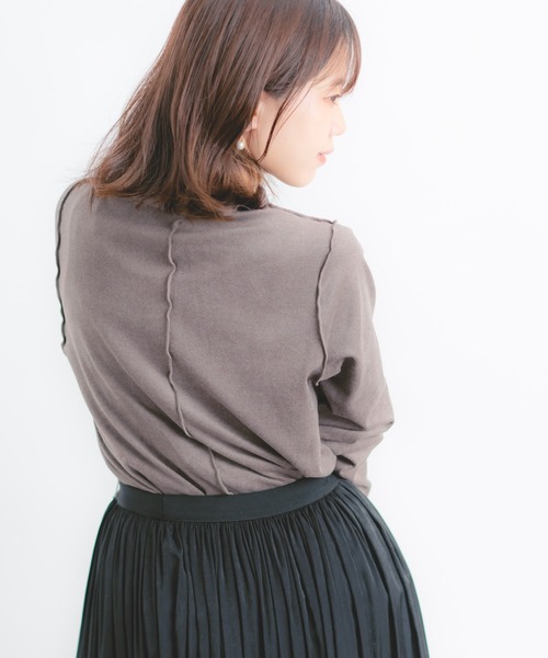 Wordtrobe（ワードトローブ）の「【wordtrobe】起毛フライスメロウインナー（Tシャツ/カットソー・レディース・ベージュ/ブラウン/チャコールグレー・FREE）」の15枚目の写真