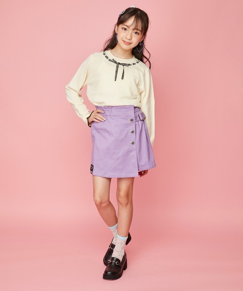 JENNI love(ジェニィラブ)の「ウォッシャブルロゴリボンニット(ニット/セーター・キッズ・ベージュ/オフホワイト/ミント・130cm/140cm/150cm/160cm)」の6枚目の写真