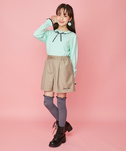 JENNI love(ジェニィラブ)の「ウォッシャブルロゴリボンニット(ニット/セーター・キッズ・ベージュ/オフホワイト/ミント・130cm/140cm/150cm/160cm)」の4枚目の写真