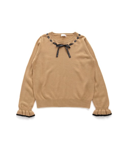JENNI love(ジェニィラブ)の「ウォッシャブルロゴリボンニット(ニット/セーター・キッズ・ベージュ/オフホワイト/ミント・130cm/140cm/150cm/160cm)」の8枚目の写真
