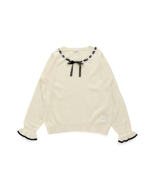 JENNI love(ジェニィラブ)の「ウォッシャブルロゴリボンニット(ニット/セーター・キッズ・ベージュ/オフホワイト/ミント・130cm/140cm/150cm/160cm)」の17枚目の写真