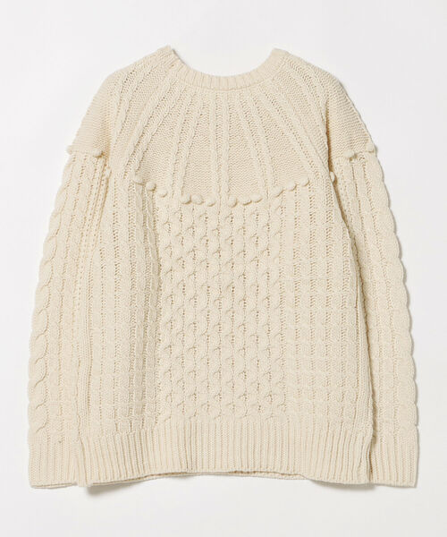 BEAMS HEART（ビームスハート）の「BEAMS HEART / 編地切り替え 求心柄ニットプルオーバー（ニット/セーター・レディース・ネイビー/ホワイト系その他5/レッド系その他2/レッド系その他・FREE）」の18枚目の写真