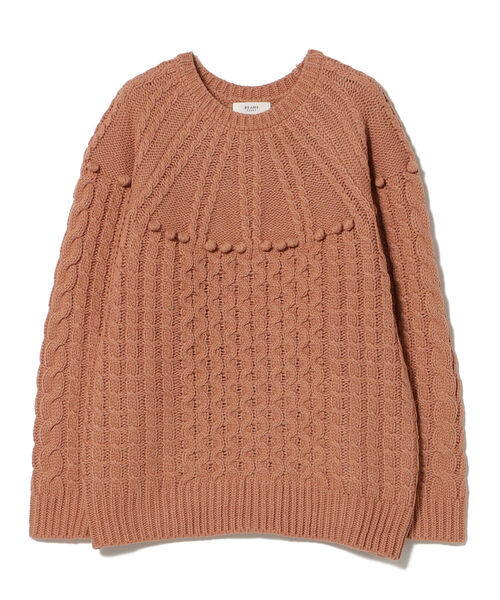 BEAMS HEART（ビームスハート）の「BEAMS HEART / 編地切り替え 求心柄ニットプルオーバー（ニット/セーター・レディース・ネイビー/ホワイト系その他5/レッド系その他2/レッド系その他・FREE）」の17枚目の写真