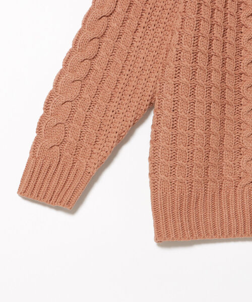 BEAMS HEART（ビームスハート）の「BEAMS HEART / 編地切り替え 求心柄ニットプルオーバー（ニット/セーター・レディース・ネイビー/ホワイト系その他5/レッド系その他2/レッド系その他・FREE）」の15枚目の写真