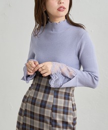 natural couture | 【大好評リバイバルアイテム】袖口レースもちもちリブタートル(ニット/セーター)