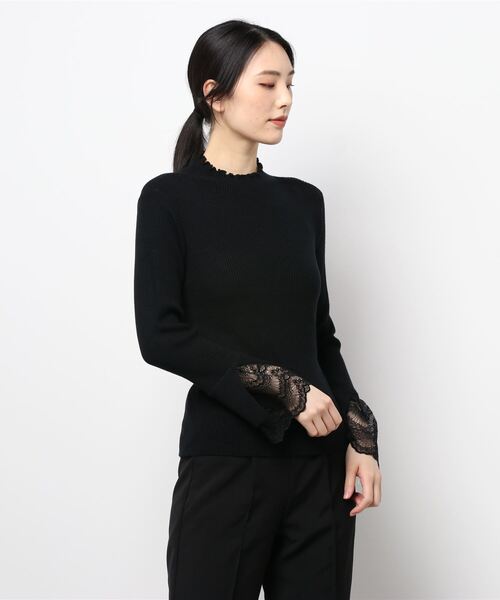 natural couture(ナチュラルクチュール)の「【大好評リバイバルアイテム】袖口レースもちもちリブタートル(ニット/セーター・レディース・アイボリー/ミント/サックスブルー/ブラック/ラベンダー/モカ・FREE)」の21枚目の写真