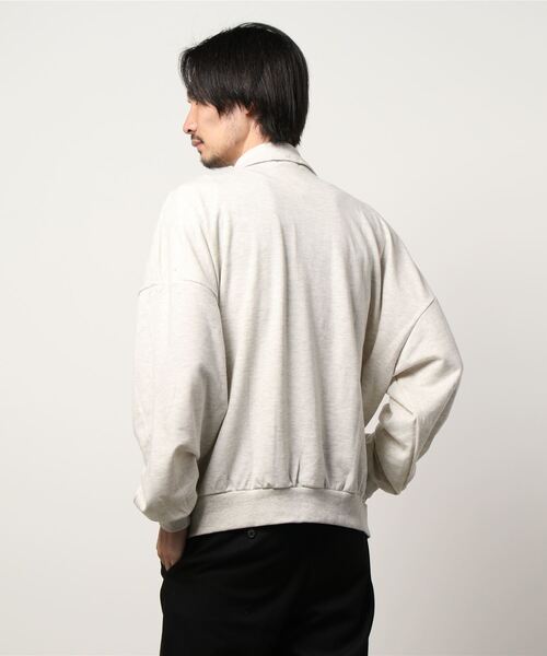 NO NEED（ノーニード）の「ハーフジップBIGプルオーバー　/ハーフZIP/オーバーサイズ/ビッグシルエット/スウェット/（Tシャツ/カットソー・メンズ・オフホワイト/グレー/ブラック・ﾌﾘ-）」の5枚目の写真