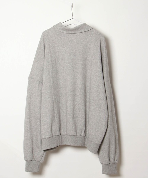 NO NEED（ノーニード）の「ハーフジップBIGプルオーバー　/ハーフZIP/オーバーサイズ/ビッグシルエット/スウェット/（Tシャツ/カットソー・メンズ・オフホワイト/グレー/ブラック・ﾌﾘ-）」の17枚目の写真