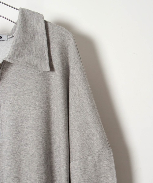 NO NEED（ノーニード）の「ハーフジップBIGプルオーバー　/ハーフZIP/オーバーサイズ/ビッグシルエット/スウェット/（Tシャツ/カットソー・メンズ・オフホワイト/グレー/ブラック・ﾌﾘ-）」の14枚目の写真