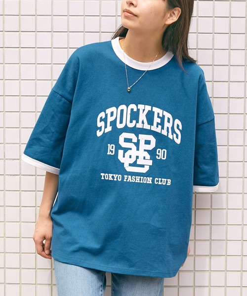 SPOC STORE（スポックストア）の「【SPOC STORE】カスレプリントリンガーT（Tシャツ/カットソー・メンズ・ホワイト/グリーン/コバルトブルー・M/L）」の3枚目の写真