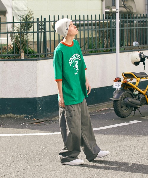 SPOC STORE（スポックストア）の「【SPOC STORE】カスレプリントリンガーT（Tシャツ/カットソー・メンズ・ホワイト/グリーン/コバルトブルー・M/L）」の19枚目の写真