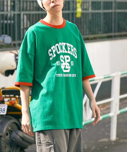 SPOC STORE（スポックストア）の「【SPOC STORE】カスレプリントリンガーT（Tシャツ/カットソー・メンズ・ホワイト/グリーン/コバルトブルー・M/L）」の21枚目の写真