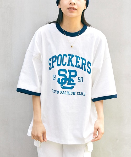 SPOC STORE（スポックストア）の「【SPOC STORE】カスレプリントリンガーT（Tシャツ/カットソー・メンズ・ホワイト/グリーン/コバルトブルー・M/L）」の7枚目の写真