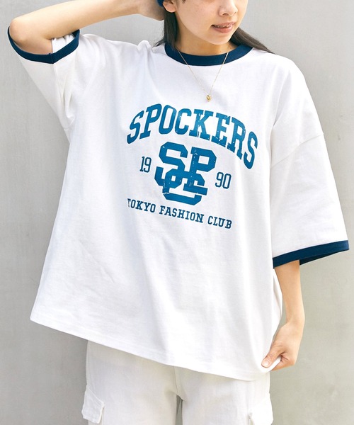 SPOC STORE（スポックストア）の「【SPOC STORE】カスレプリントリンガーT（Tシャツ/カットソー・メンズ・ホワイト/グリーン/コバルトブルー・M/L）」の9枚目の写真