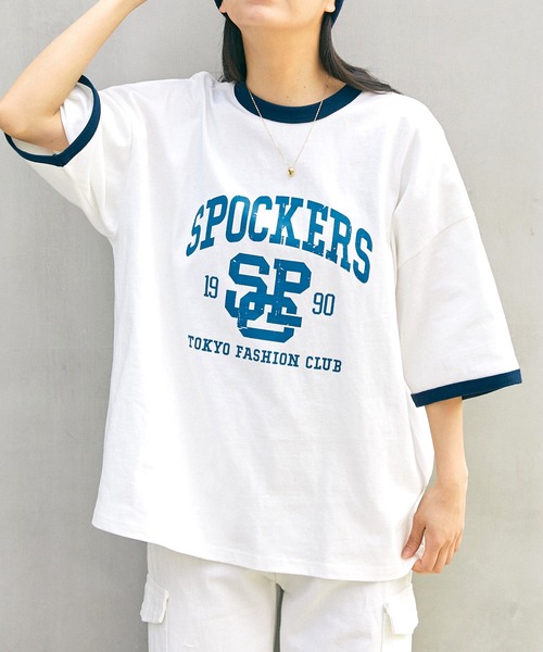 SPOC STORE（スポックストア）の「【SPOC STORE】カスレプリントリンガーT（Tシャツ/カットソー・メンズ・ホワイト/グリーン/コバルトブルー・M/L）」の10枚目の写真