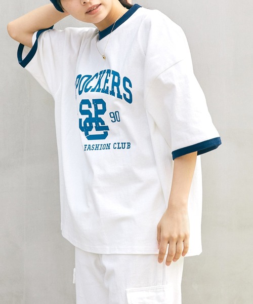 SPOC STORE（スポックストア）の「【SPOC STORE】カスレプリントリンガーT（Tシャツ/カットソー・メンズ・ホワイト/グリーン/コバルトブルー・M/L）」の12枚目の写真