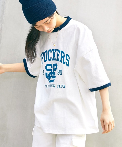 SPOC STORE（スポックストア）の「【SPOC STORE】カスレプリントリンガーT（Tシャツ/カットソー・メンズ・ホワイト/グリーン/コバルトブルー・M/L）」の13枚目の写真
