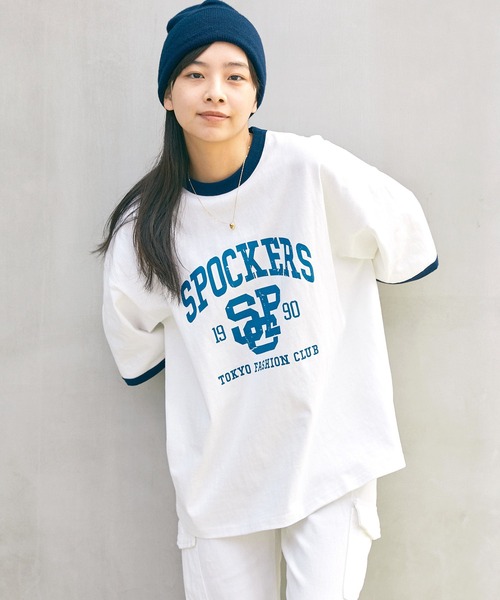 SPOC STORE（スポックストア）の「【SPOC STORE】カスレプリントリンガーT（Tシャツ/カットソー・メンズ・ホワイト/グリーン/コバルトブルー・M/L）」の14枚目の写真